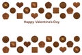 ValentineÃ¢â¬â¢s Day postcard with various chocolates.